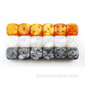 Bescon Raw Raw Marble de mármore de 16 mm Dados com 6º lado em branco, 6 cores variadas